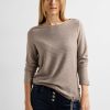 Dames Cecil | Cecil Structuur Sweater Taupe Melange 320546 12479