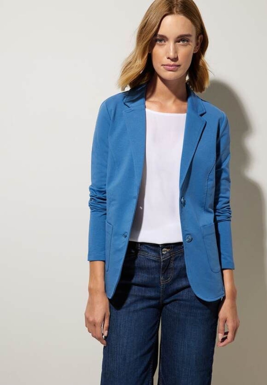 Dames Street One | Street One Jersey Blazer Dahlia Blue 211912 15170