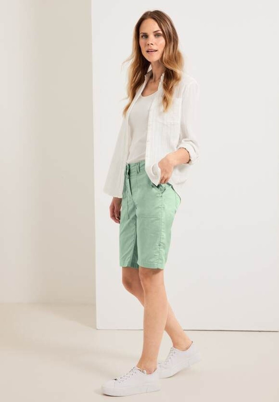 Dames Cecil | Cecil New York Short Salvia Green 376478 14851