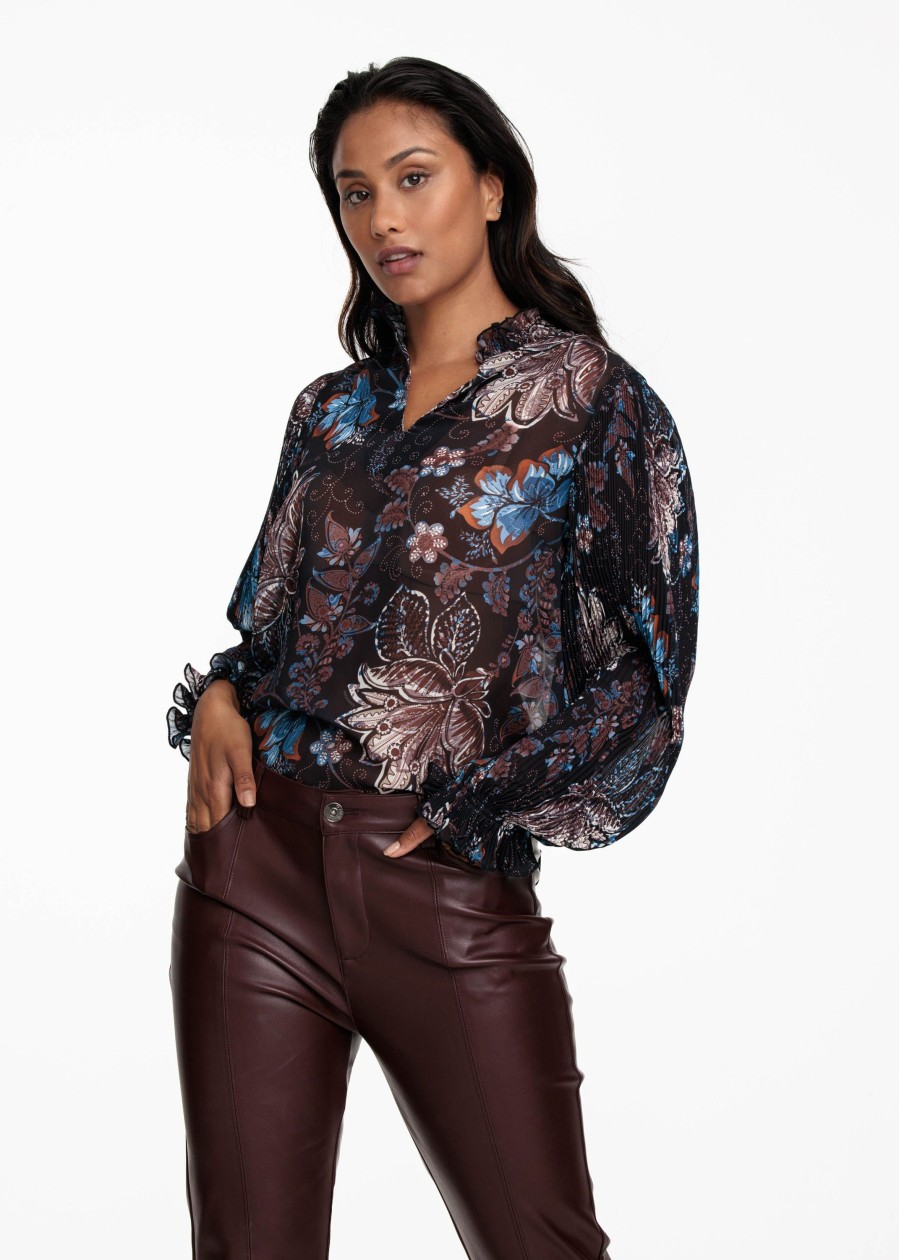 Dames Tramontana | Tramontana Print Blouse Reds Q16-10-30