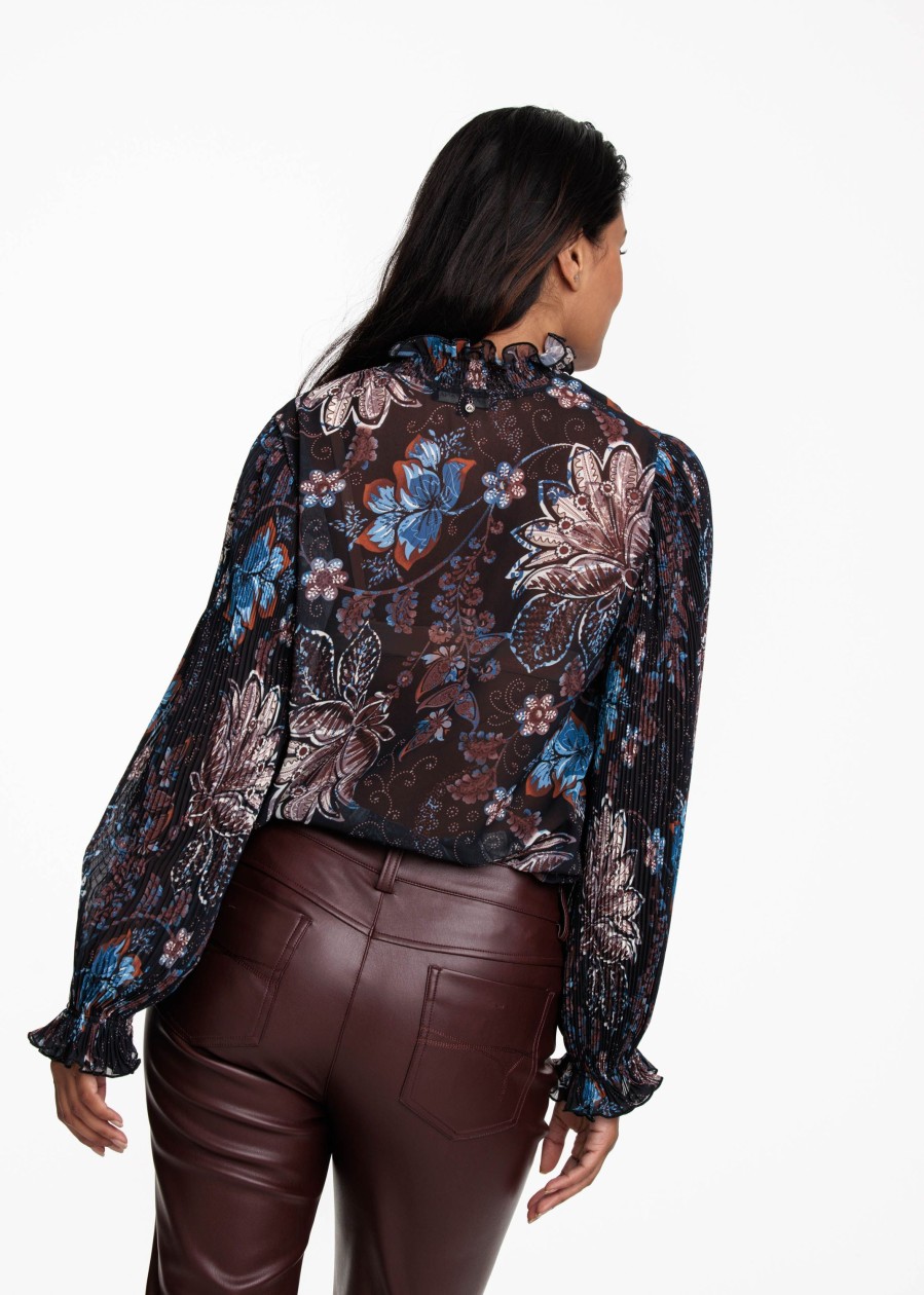 Dames Tramontana | Tramontana Print Blouse Reds Q16-10-30