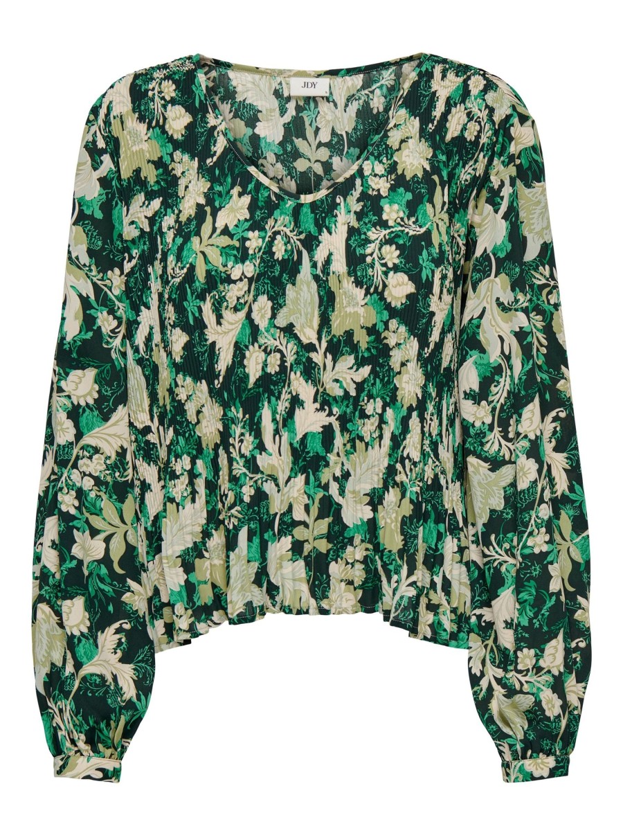 Dames Jacqueline de Yong | Jdy Plisse Blouse Scarab Bosphorus 15303157