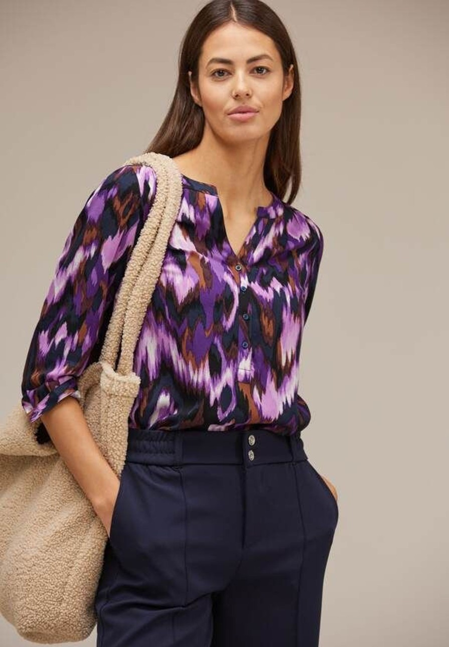 Dames Street One | Street One Print Blouse Pure Lilac 344350 35408