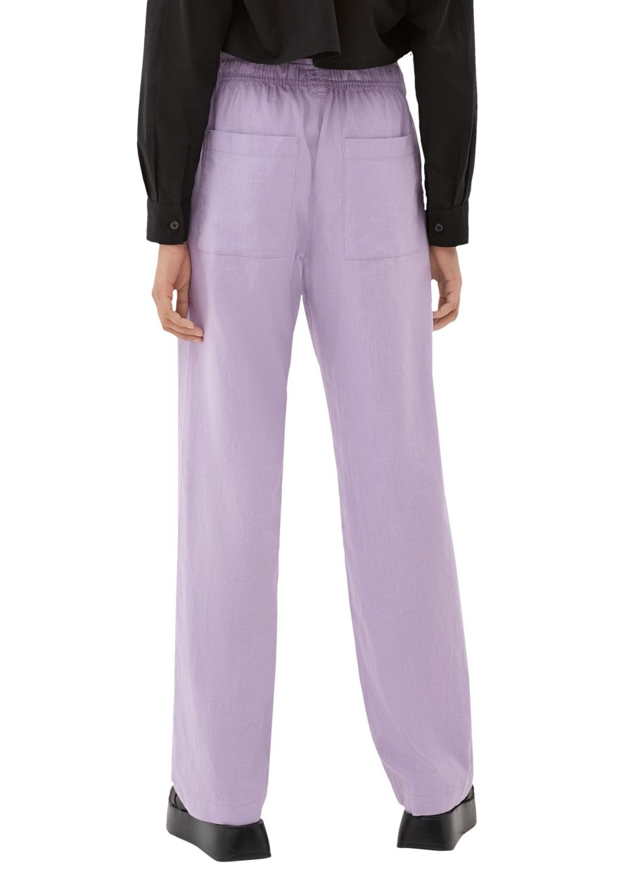 Dames S.Oliver | Qs Linnen Broek Lilac 2127624 4724