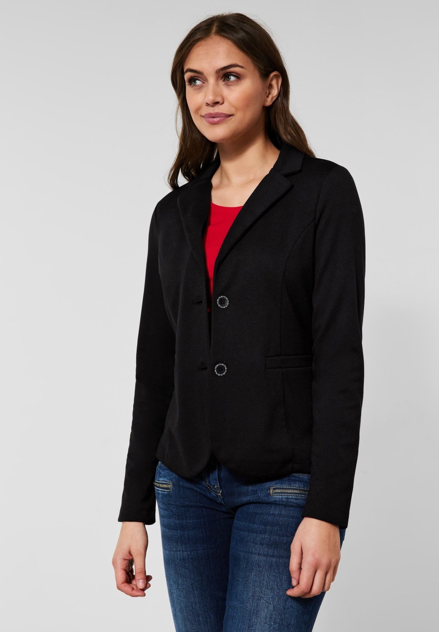 Dames Cecil | Cecil Sweat Blazer Zwart 211793 10001