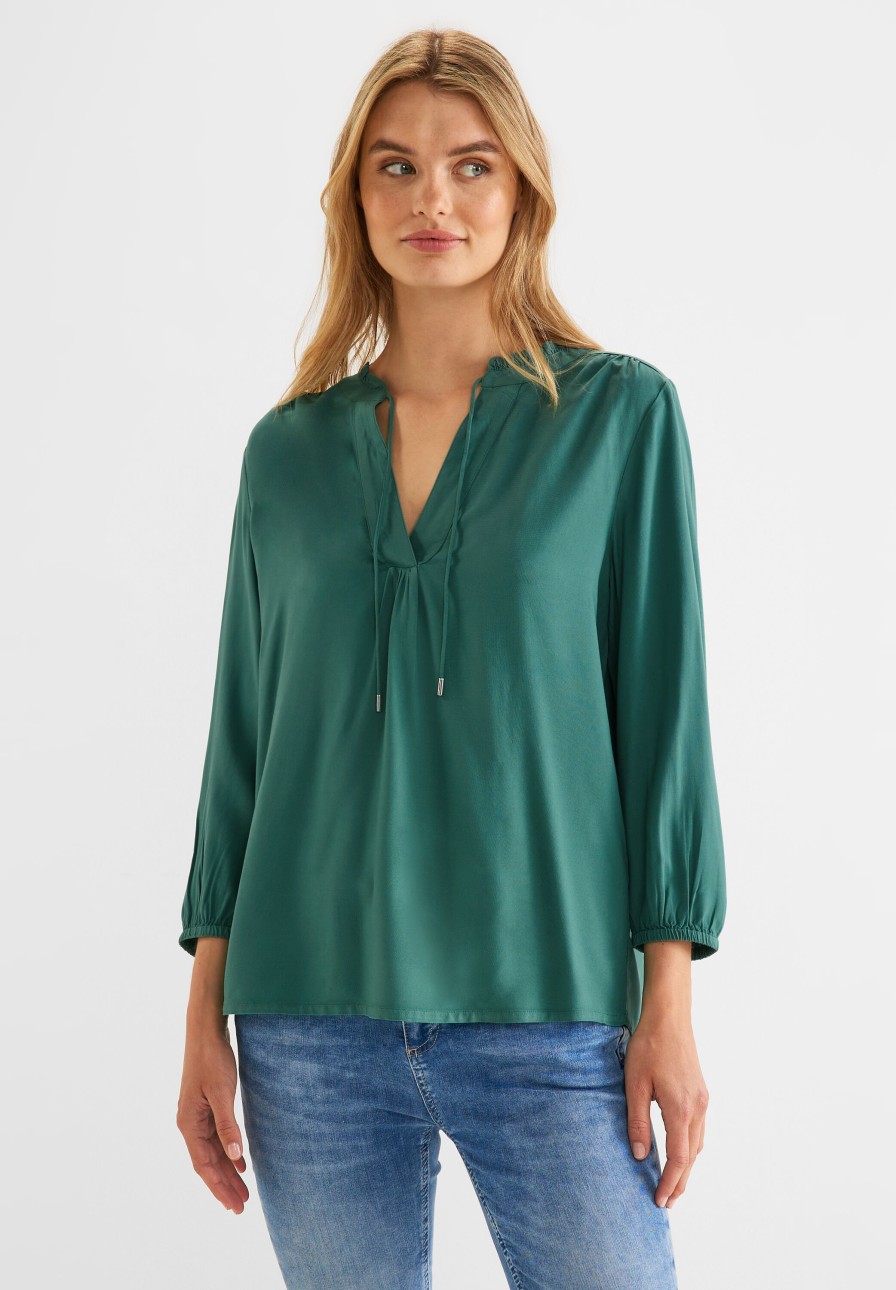 Dames Street One | Street One Blouse Lagoon Green 343927 14957