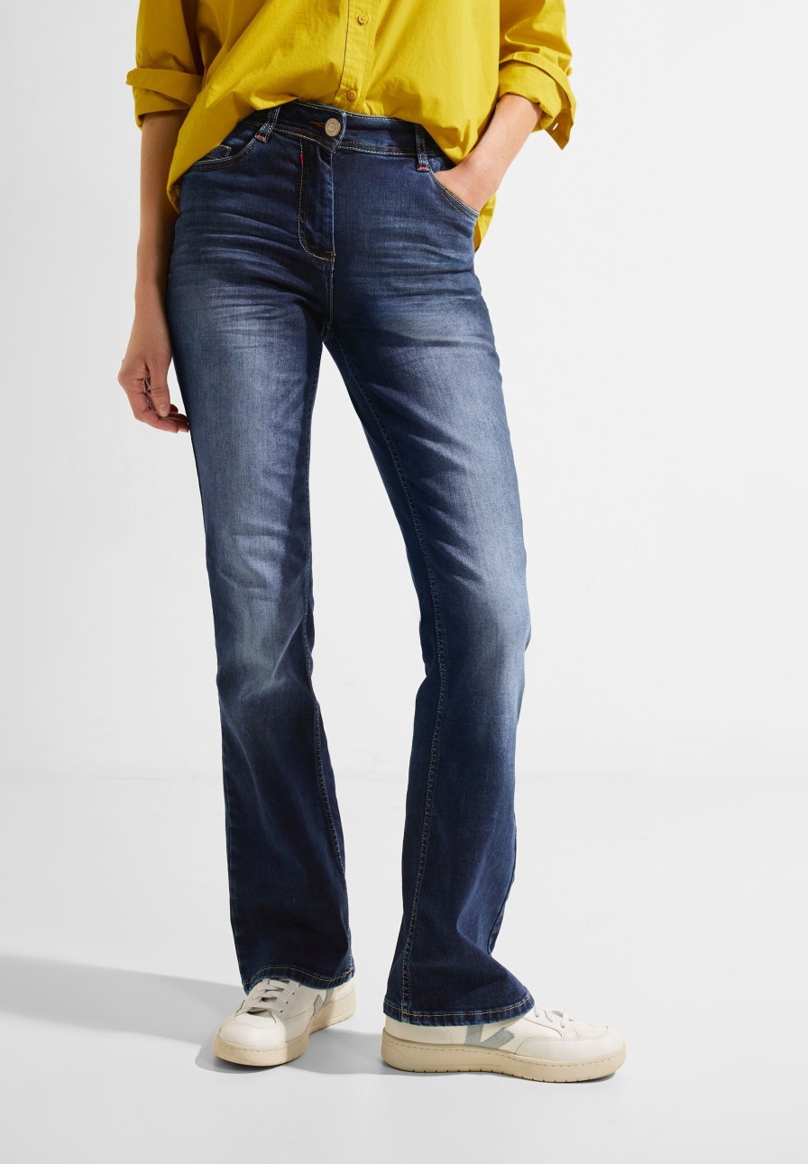 Dames Cecil | Cecil Denim Toronto Bootcut Mid Blue 376770 10235