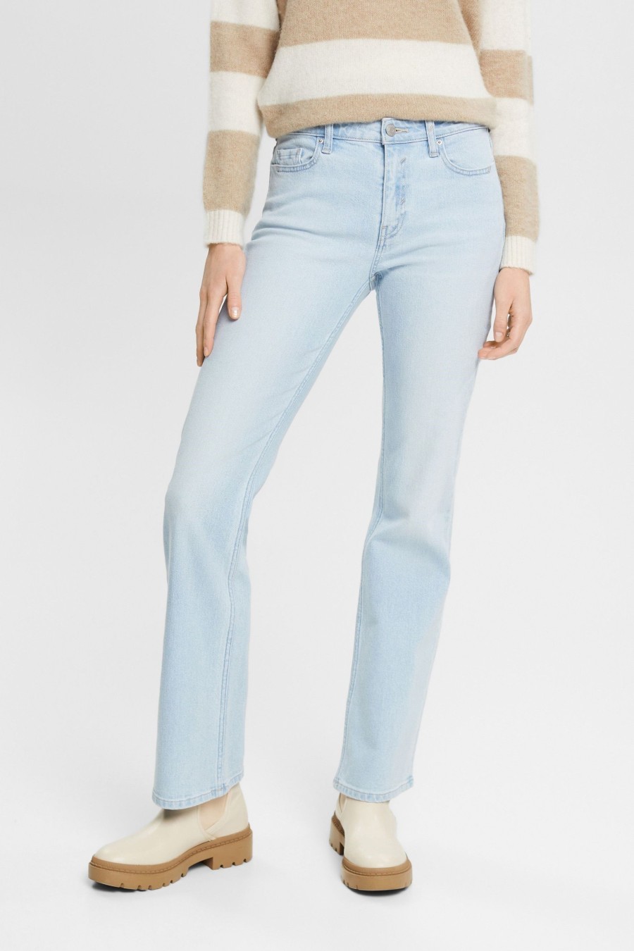 Dames Esprit | Esprit Bootcut Denim Blue Bleached 992Ee1B378 904