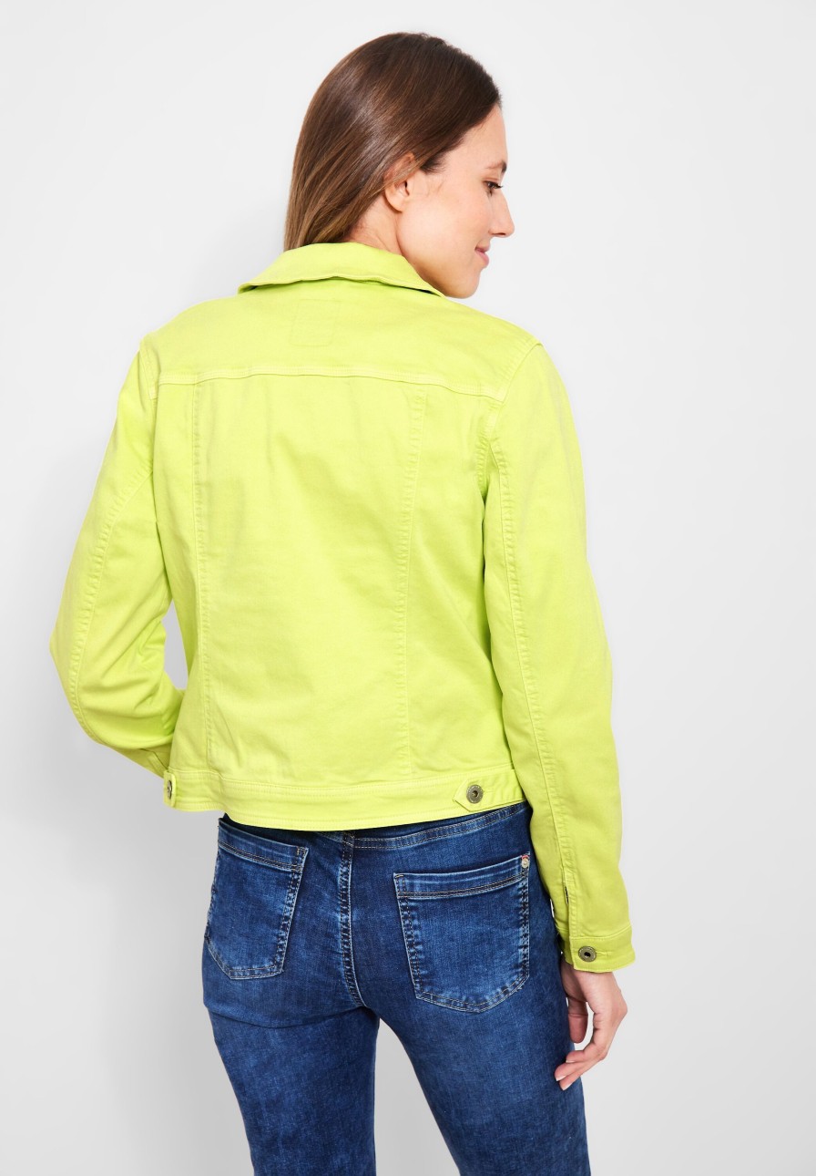 Dames Cecil | Cecil Denim Jack Limelight Yellow 211869 14749