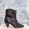 Dames DWRS Label | Dwrs Miley Croco Enkellaars Black