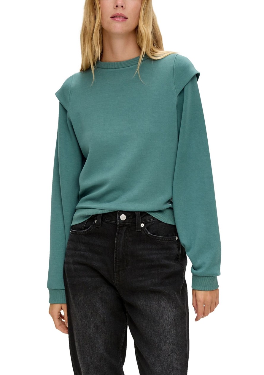 Dames S.Oliver | Qs By S. Oliver Sweater Blue Green 2135463 6575