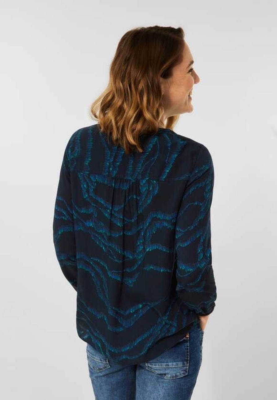 Dames Cecil | Cecil Print Blouse Deep Blue 343637 30128