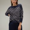 Dames Street One | Street One Print Trui Deep Blue 320426 21238