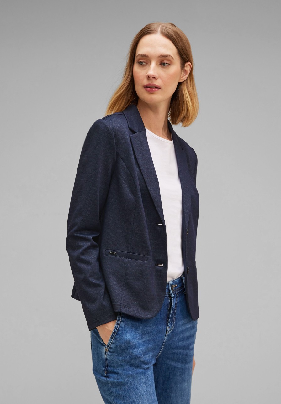 Dames Street One | Street One Blazer Deep Blue Melange 211998 21238