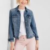 Dames Cecil | Cecil Denim Jack Light Blue Used Wash 211838 10349