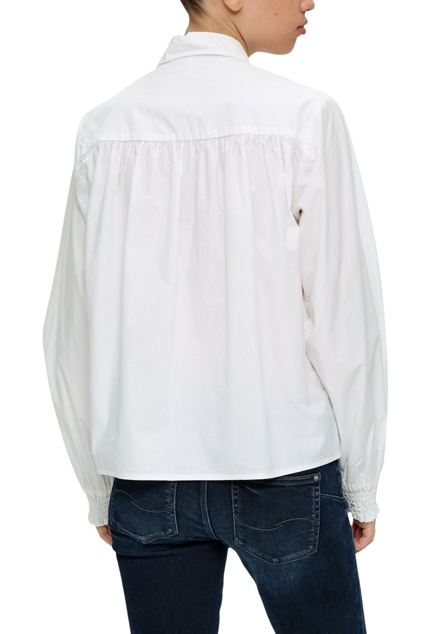 Dames S.Oliver | Qs By S. Oliver Katoenen Blouse Wit 2131404 0200