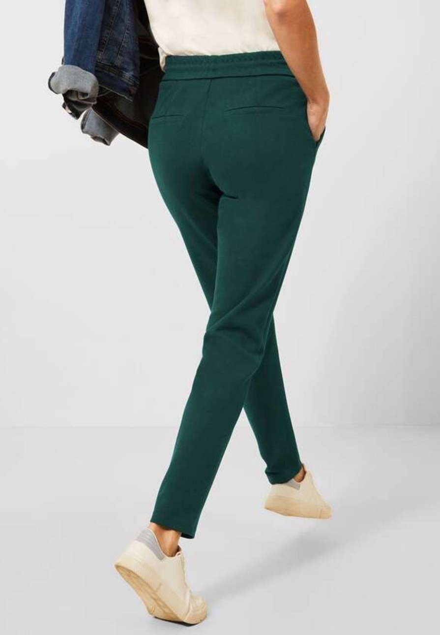 Dames Cecil | Cecil Jersey Broek Tracy Pine Green 375555 13973