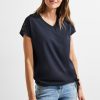 Dames Cecil | Cecil Shirt Met Kant Night Sly Blue 320259 14077