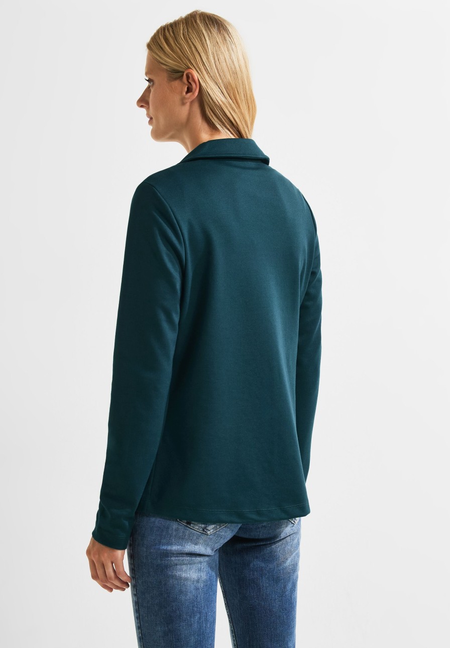 Dames Cecil | Cecil Jersey Blazer Deep Lake Green 211910 14926