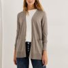 Dames Cecil | Cecil Openvallend Vest Taupe 253609 12479