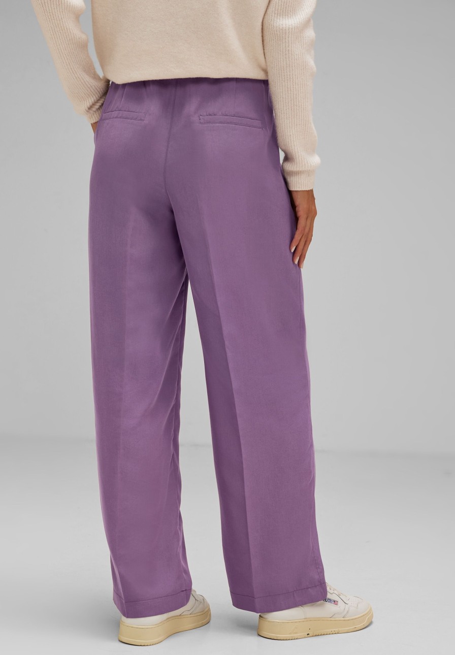 Dames Street One | Street One Straight Broek Dark Lilac 376863 15299