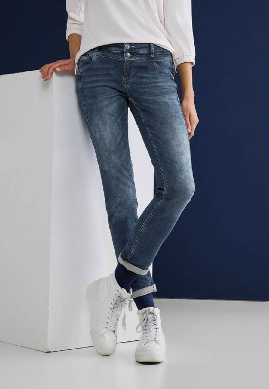 Dames Street One | Street One Denim Jane Mid Indigo 375919 14708