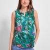 Dames Cecil | Cecil Linnen Blouse Top Trefoil Green 343758 34475