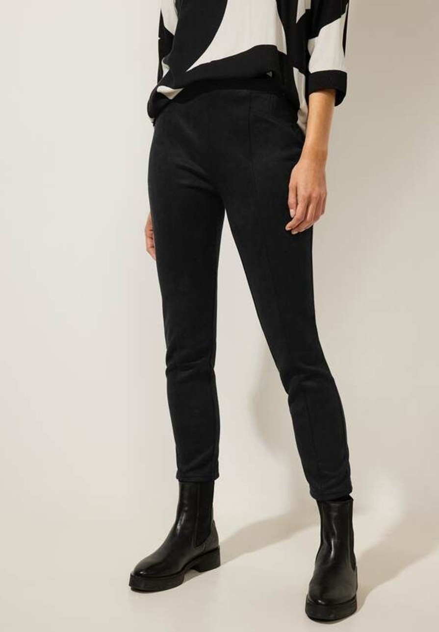 Dames Street One | Street One Suedine Broek Black 376702 10001