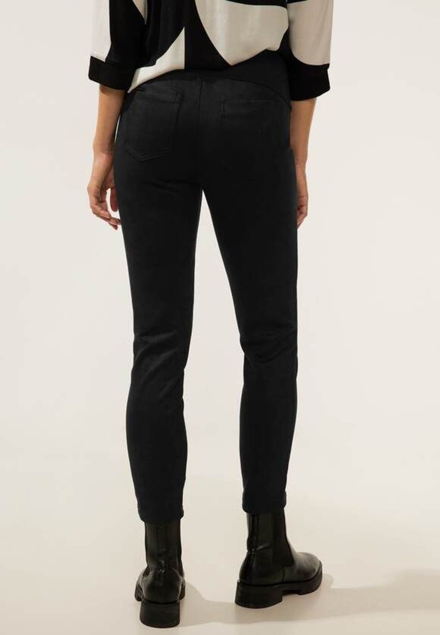 Dames Street One | Street One Suedine Broek Black 376702 10001