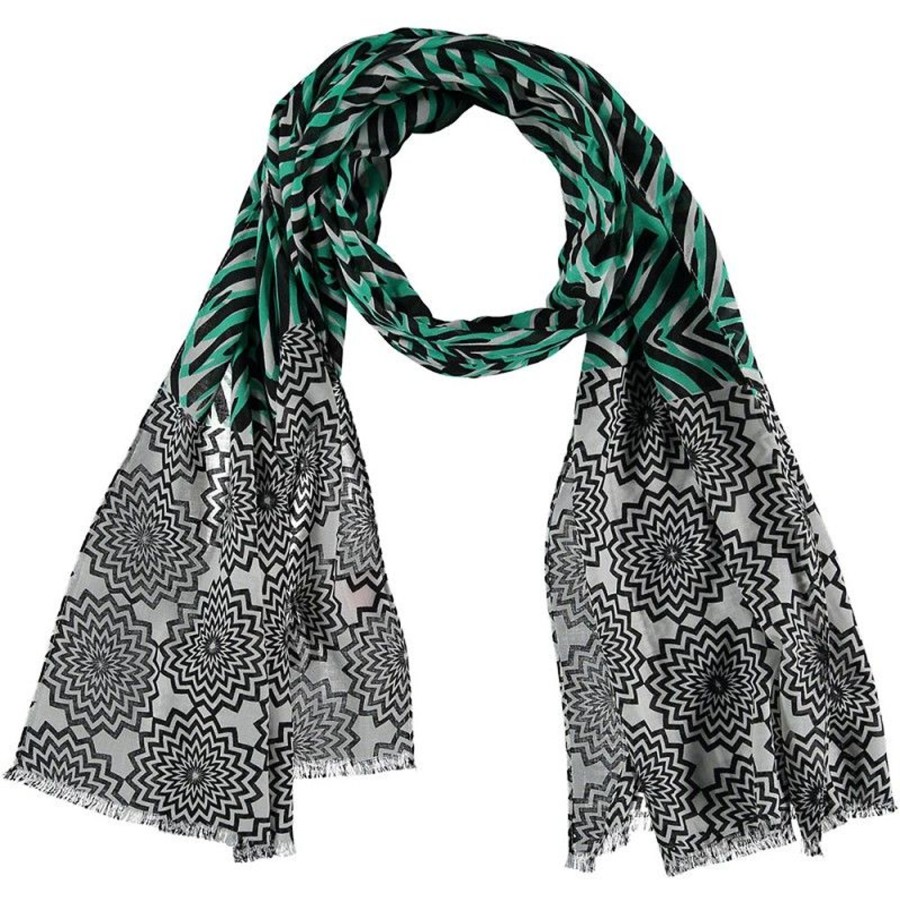 Dames Sarlini | Sarlini Print Sjaal Green 000420-00396