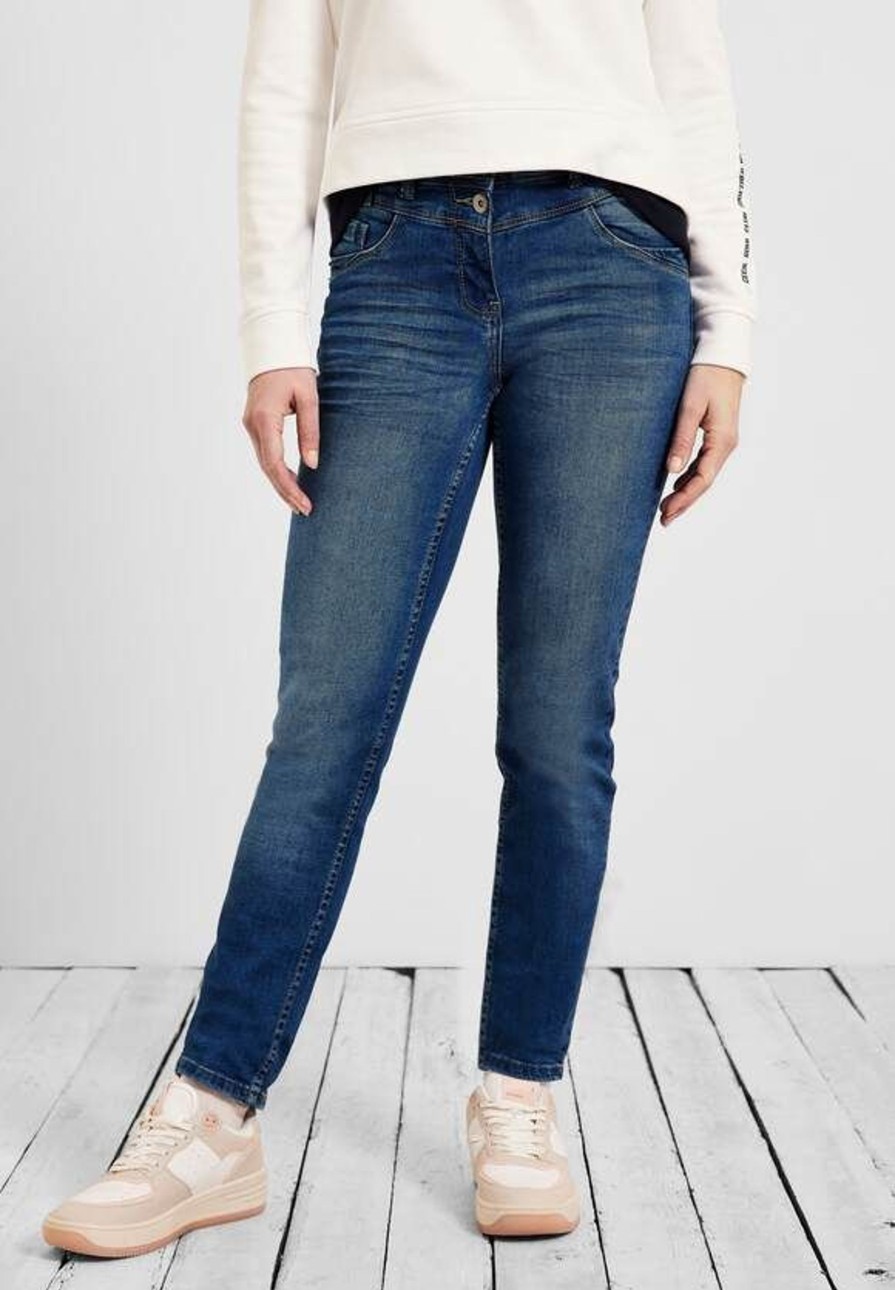 Dames Cecil | Cecil Denim Toronto Mid Blue Wash 376017 10283