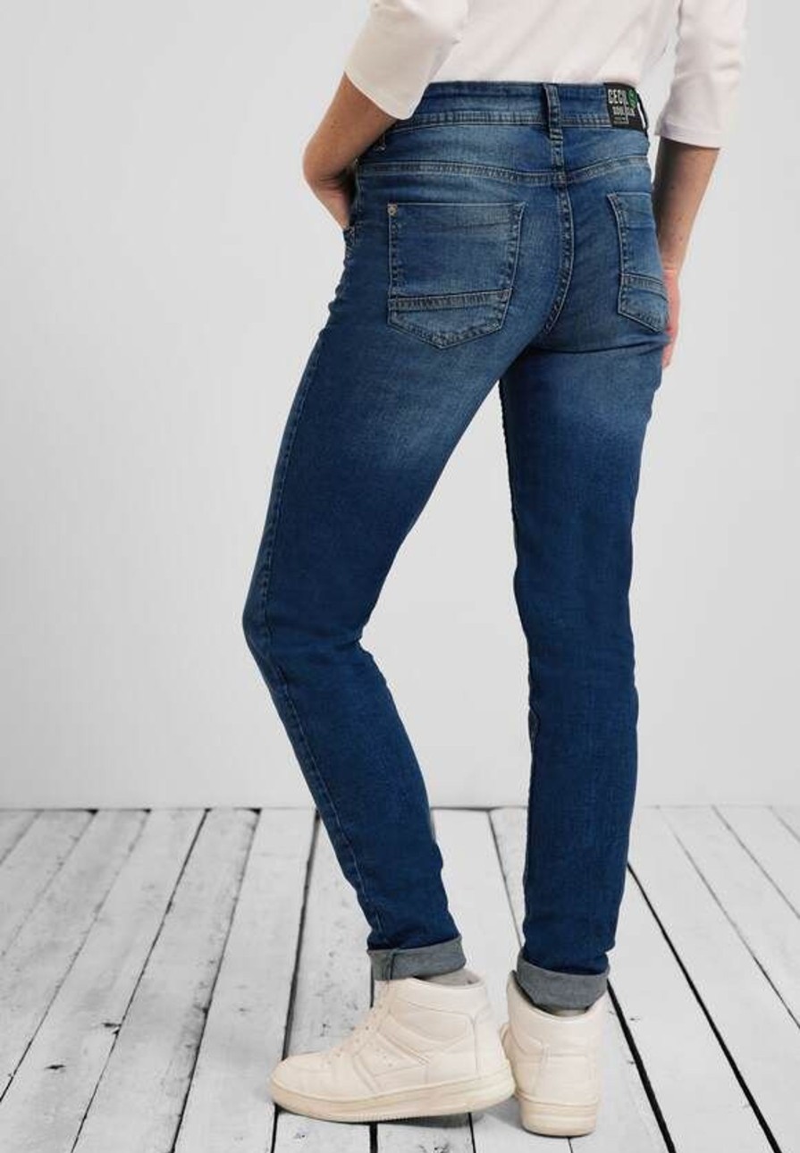 Dames Cecil | Cecil Denim Toronto Mid Blue Wash 376017 10283