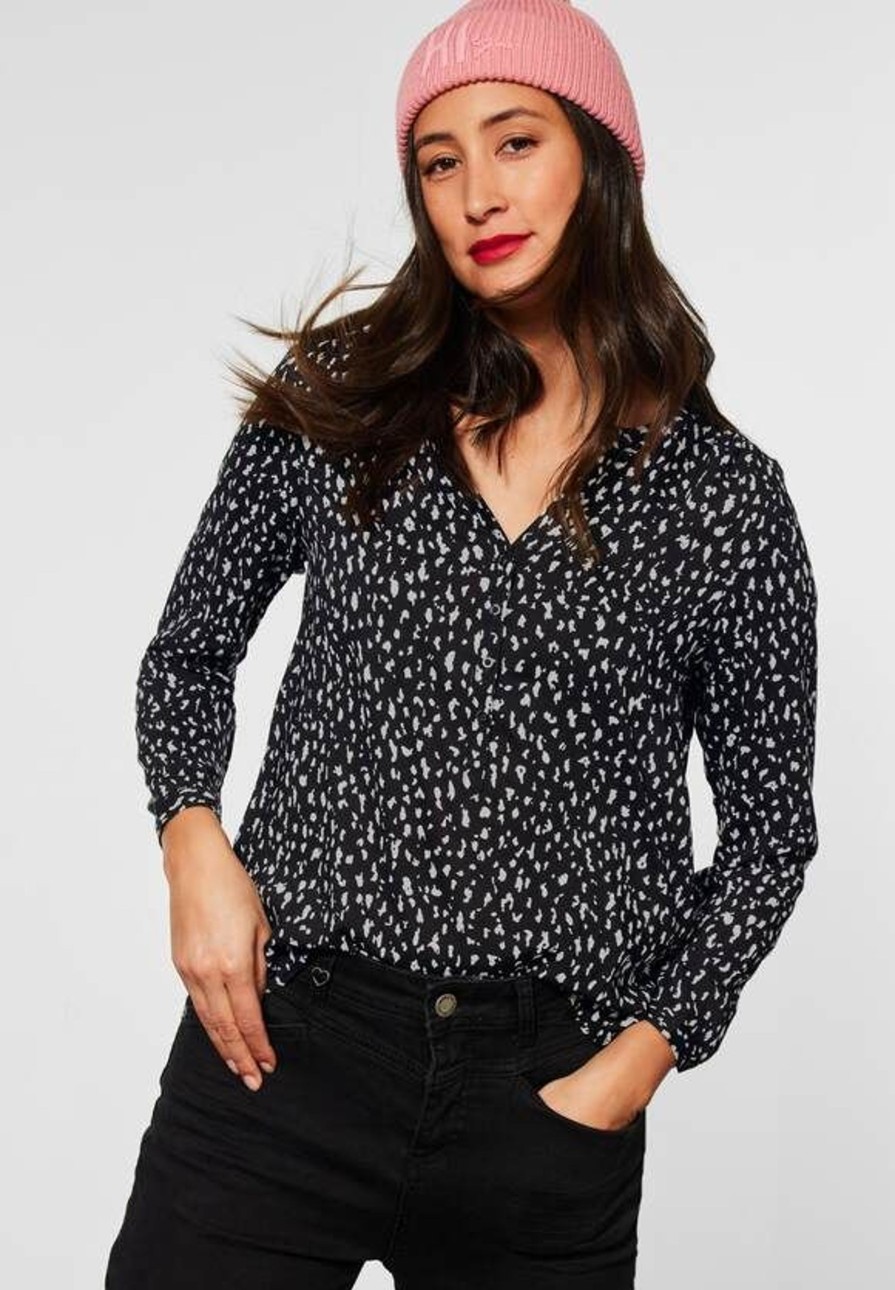 Dames Street One | Street One Print Blouse Zwart 343600 20001