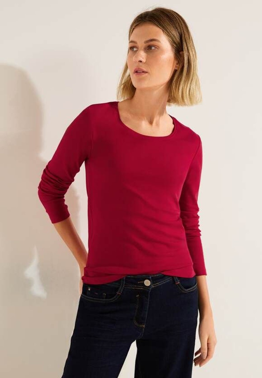 Dames Cecil | Cecil Basis Shirt Lange Mouw Red 319820 14935