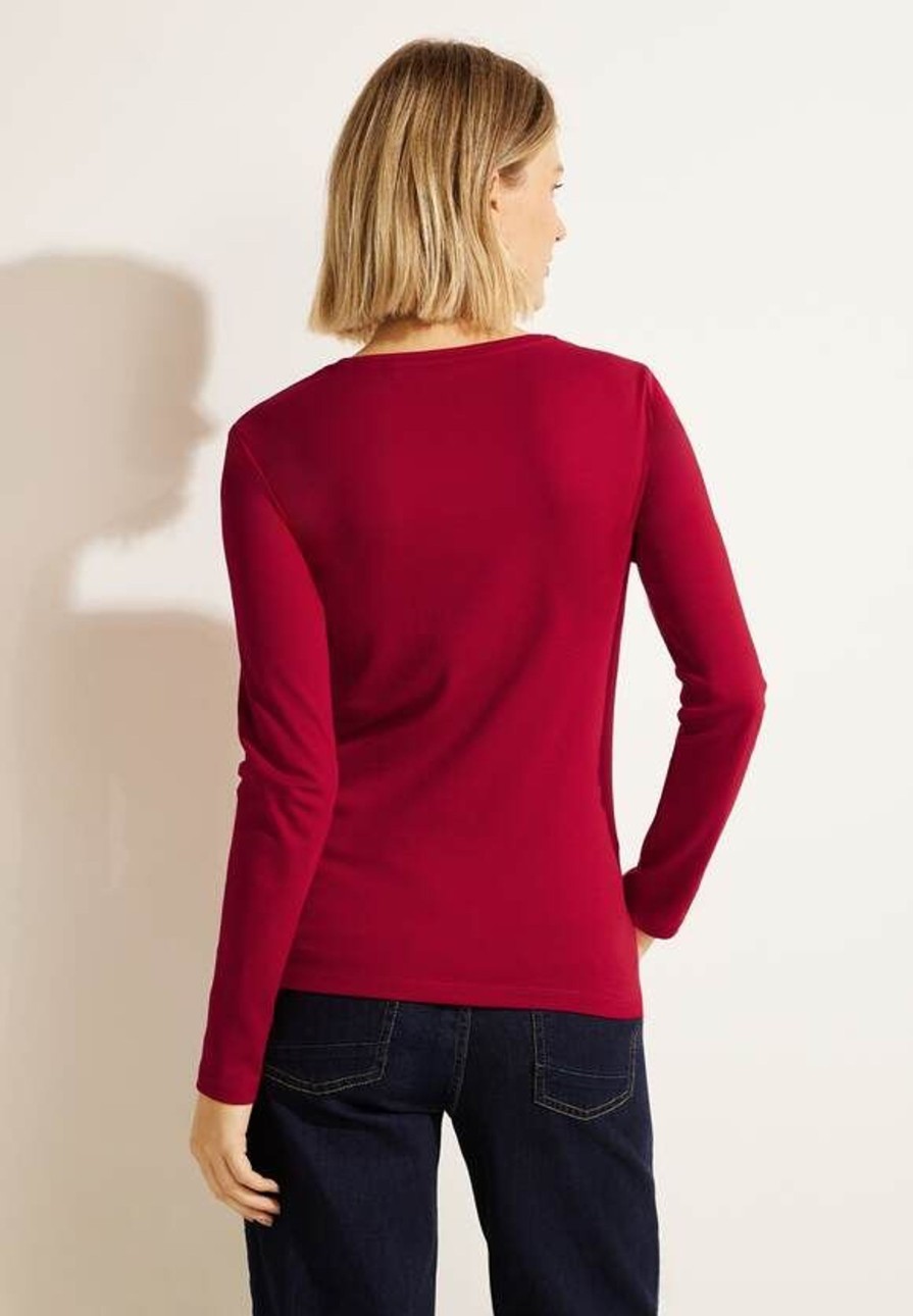 Dames Cecil | Cecil Basis Shirt Lange Mouw Red 319820 14935