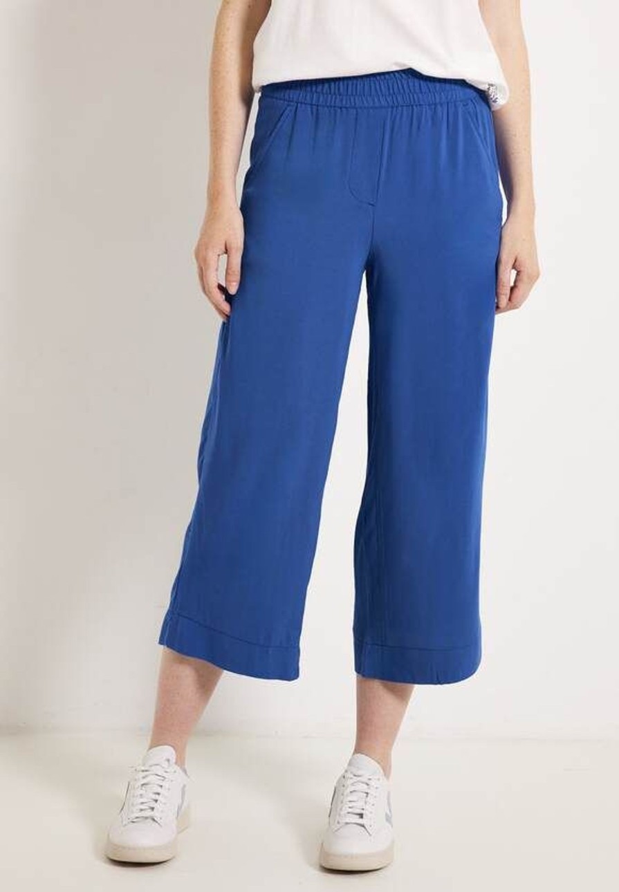 Dames Cecil | Cecil Loose Fit Broek Blue Sea 376388 14922