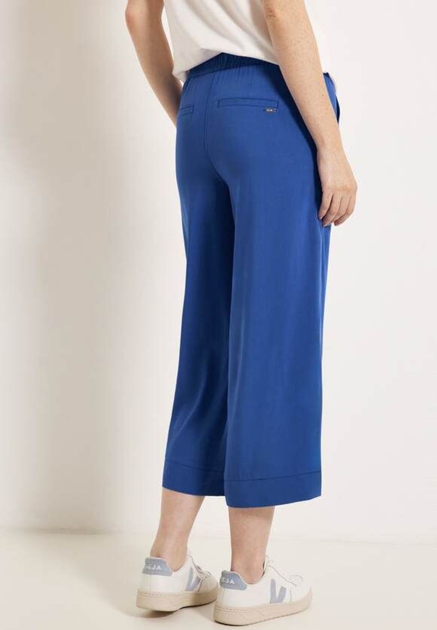 Dames Cecil | Cecil Loose Fit Broek Blue Sea 376388 14922