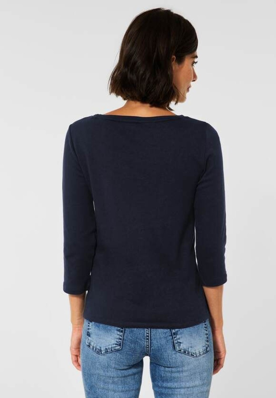 Dames Cecil | Cecil 3/4 Mouw Shirt Deep Blue 317389 10128