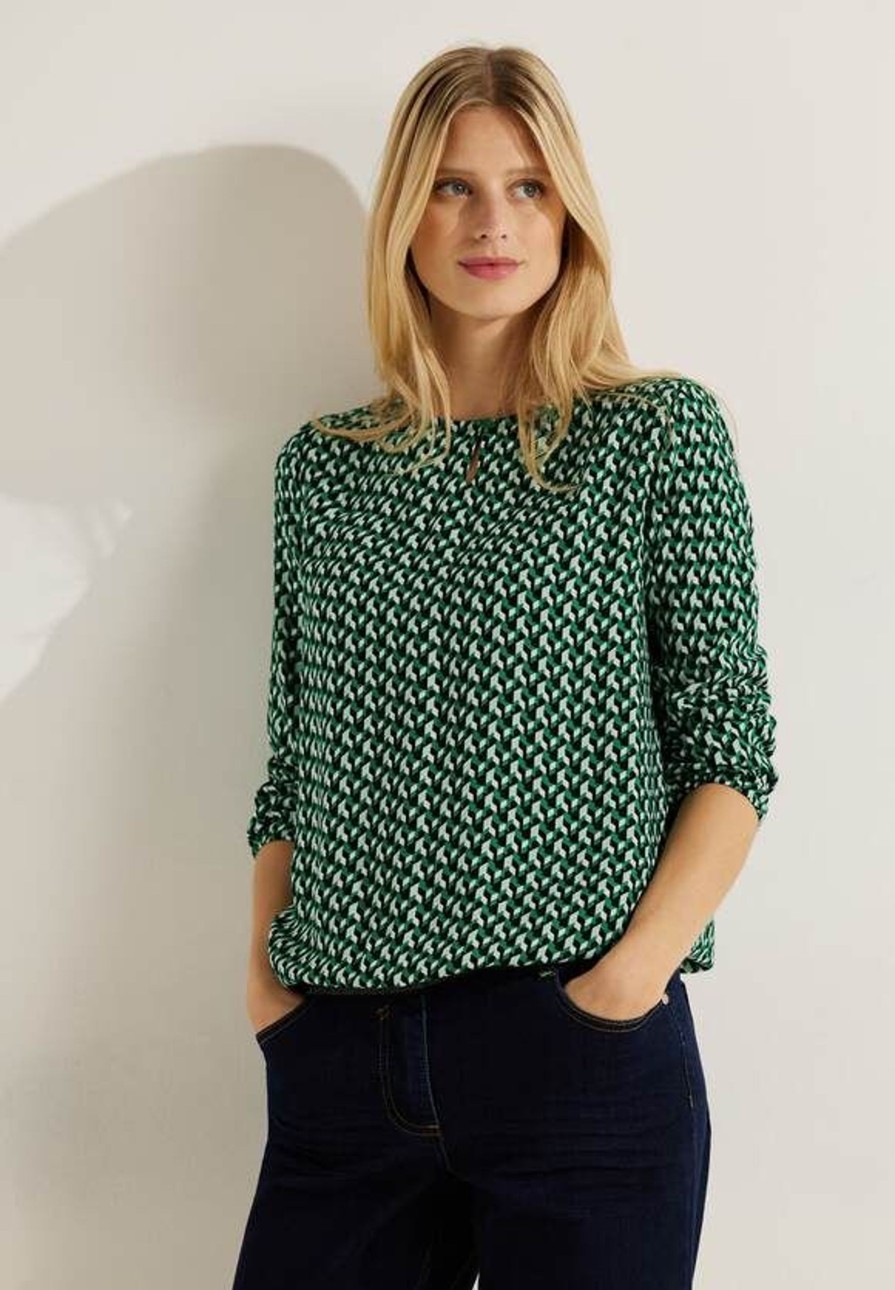 Dames Cecil | Cecil Print Blouse Easy Green 344320 35069