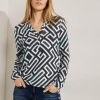 Dames Cecil | Cecil Grafische Print Shirt Black 320789 34500
