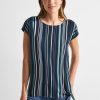 Dames Cecil | Cecil Streep Blouse Night Sky Blue 344083 34077
