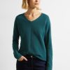 Dames Cecil | Cecil V-Hals Trui Deep Lake Green 302418 14926