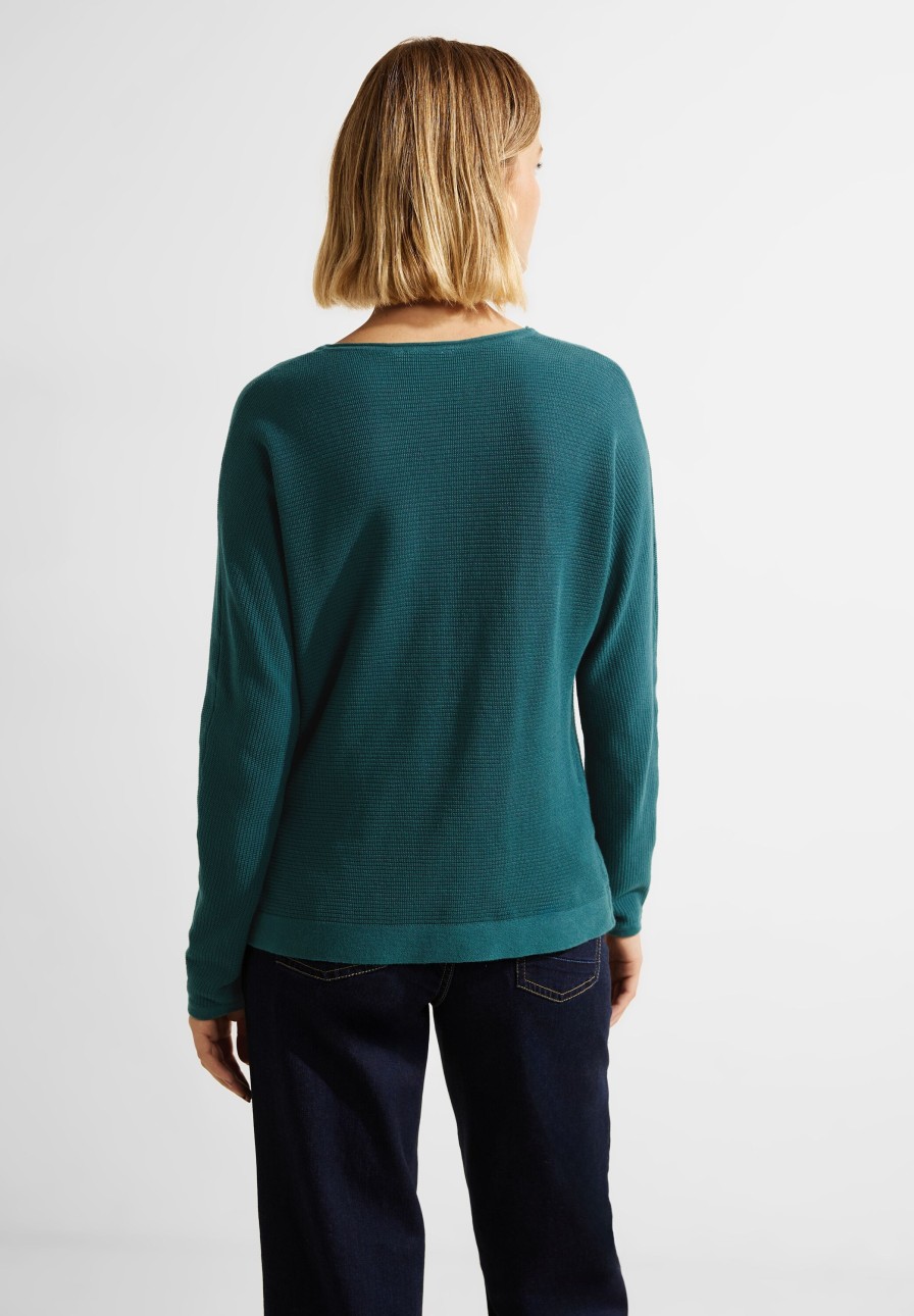 Dames Cecil | Cecil V-Hals Trui Deep Lake Green 302418 14926