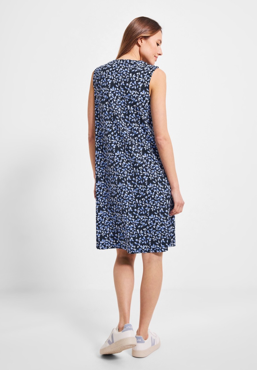 Dames Cecil | Cecil Jersey Print Jurk Deep Blue 143550 30128