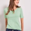 Dames Cecil | Cecil Korte Mouw Shirt Salvia Green 317515 14851