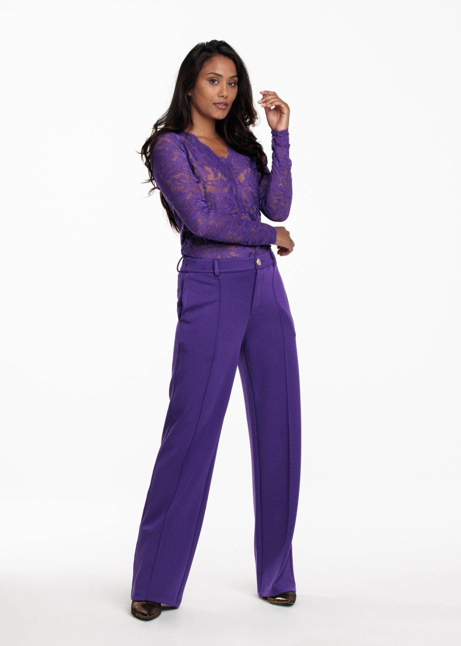 Dames Tramontana | Tramontana Wijde Broek Purple C12-10-101 4800