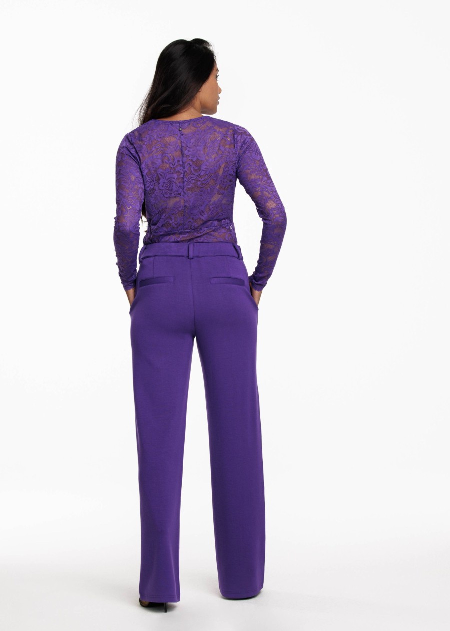 Dames Tramontana | Tramontana Wijde Broek Purple C12-10-101 4800