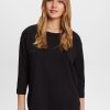 Dames Esprit | Esprit 3/4 Mouw Shirt Black 993Ee1K367 001