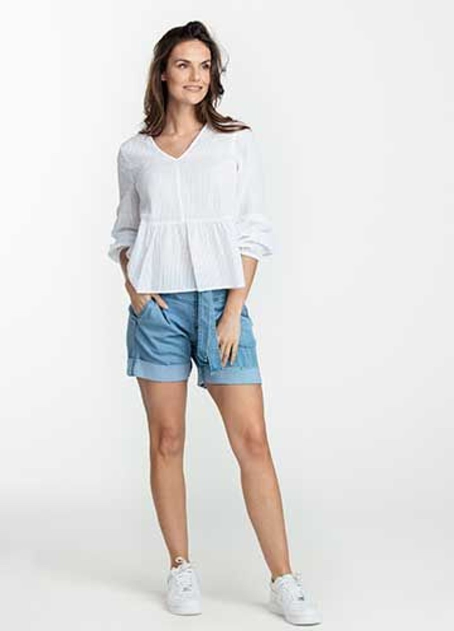 Dames Tramontana | Tramontana Tencel Short Light Denim Q05-04-101