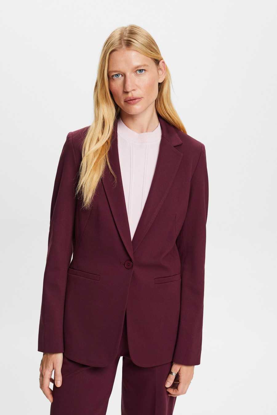 Dames Esprit | Esprit Blazer Aubergine 992Eo1G319 515